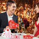 Ferraycle 6 Pcs Valentines Day Wood Blocks Set Love Heart Shaped Tabletop Centerpiece Red Pink White Hearts Wooden Block Table Decorations for Valentines Day Wedding Party Home Office Decor