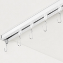 Curtain Track, Ceiling Curtain Track for Room Divider, Ceiling Mount Rail Set with Roller Hooks, White, 6ft - 9ft