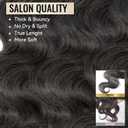 WEQUEEN Human Hair Bundles Body Wave 16A Brazilian Virgin Hair Bundles, Silky and Soft, 22 24 26 Inch Thick Weave Natural Black