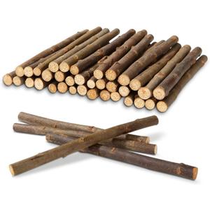 QTLCOHD 100Pcs 6 Inch Wood Sticks for Crafts, 0.3-0.5 Inch Diameter Twigs for Crafts, Natural Mini Wood Log Craft Sticks for Photo Props, DIY Crafts, Home Decorations, Pets, Etc.