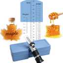 Honey Maple Syrup brix Refractometer /58-90 brix 10-33 Moisture Meter/Homebrew Sucrose Brewing Sugar aichose Hydrometer/Beekeeping Supply ATC