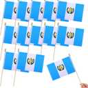 2 x 12Pcs Small Guatemala Flags on Wooden Stick Mini Guatemalan Flag Hand Held Flag Decorations,5x8 Inch