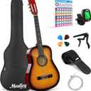 Moukey 38" Acoustic Guitar for Beginners Kids Youth Adult Dreadnought Guitarra Acustica Kit with Chord Poster, Gig Bag, Tuner, Picks, Nylon Strings, Capo, Strap - Sunburst