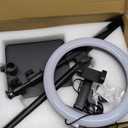 Ring Light with Stand for Desk,Adjustable Overhead Phone Mount with 10" Ring Light Tripod for iPhone,Phone Tripod with Light and Remote Phones Holder for Video Recording,Live Stream,Cooking Video