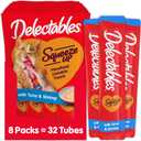 Delectables Squeeze Up Creamy Squeezable Puree, Lickable Wet Cat Treats, Grain Free, No Added Fillers, No By-Products, No Added Preservatives, 0.5 Ounces Tuna & Shrimp, 32 Tubes Total BBD Nov 27 2027