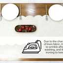 100% Natural Linen Rustic Scalloped Embroidery Table Runner 60 Inches, Linen Table Runner 14 x 60 Inch Ideal for Dresser and Dining Tables Decor, 2-4 Sets, Linen(Edges-Gold)