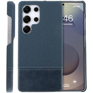 SOKAD Magnetic for Samsung Galaxy S25 Ultra Case Frameless, Blue | Compatible with Magsafe, Premium Leather Materials, Thin Slim Borderless, Classic Vintage Elegant for Men Women