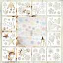 12 Pcs Large Sunflower Flower Stencils for Painting on Wood Garden Fence Paint for Kids Adult Art Crafts Projects Drawing Reusable Burning Pattern for Canvas Decorating (Baby Room)