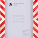 Handicrafts Home Red Picture Frame  5x7 Handmade Chevron Bone Inlay Photo Frame for Christmas Decor, Holiday Gifting, Valentines Day Decor, Colorful Farmhouse Wall Decor, Boho Shelf Styling, Rustic Home Decor & Living Room Picture Frame (Red-0.75)