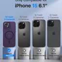 Faiono Magnetic for iPhone 15 Case [Full Camera Protection][Military-Grade Protection][Compatible with MagSafe] Shockproof Protective Slim Phone Case for iPhone 15, Dark Purple