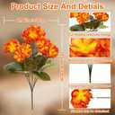 Fake Geraniums Artificial Fall Flowers for Outdoors Autumn Decoration, Look Real Faux Fall Flowers Plants for Front Door Porch Patio Yard Balcony, 8 Bundles