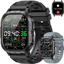 Smart Watch for Men Fitness Tracker: Military Waterproof Make Answer Call Digital Mens Watches Running Step Pedometer Smartwatch Android Phone iPhone Samsung Compatible Sleep SpO2 Heart Rate Monitor (Black)