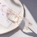 Reading Glasses for Men Women Blue Light Blocking with Spring Hinge, Blocking Readers Anti UV Ray Filter Eyeglasses, Square Computer Reader Glasses, Pink, +3.5