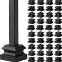 Moxweyeni 48 Pcs Iron Baluster Shoes Stair Flat Shoe with Screw for 1/2 Inch Square Scroll Basket Twist Knuckle Staircase Balusters Metal Spindle Railing, Satin Black