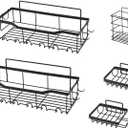 Wrought-Iron Non-Punching Bathroom Shelf, Household Toilet Soap Rack, Toiletries Storage Rack (Set of Five)