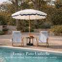 DEER LAND 6FT Patio Beach Umbrella for Outdoor, UPF 50+ Sun Shade for Patio, Backyard, Garden, Pool and Beach, Tilt Adjustable, Portable, Harbour White