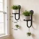 Wall Plant Holder Set of 2 for Outdoor, Metal Hanger, Floating Flower Display Stand for Window, Space Saving & Easy to Assemble (Pots/Plants Not Included)
