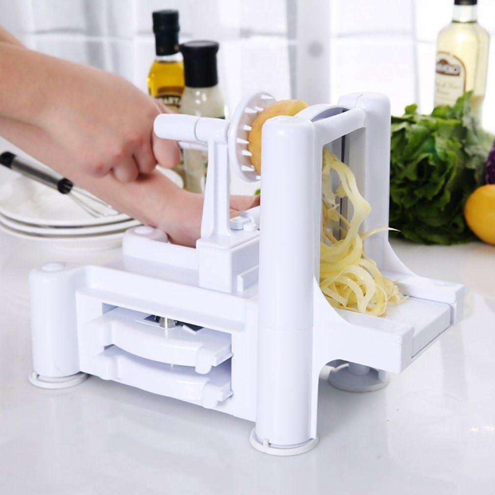 3 Blade Vegetable Spiral Slicer Strongest Veggie Pasta Spaghetti Sala Maker for Carrot Cucumber Cabbage Potato Tomato Apple Pear