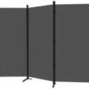 Room Divider 3-Panel Privacy Screen, Portable Screen Steel Frame with Hook&Loop for Home, Office, Classroom, Studio, Meeting (Grey