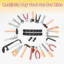 56 Pcs Kids Toy Tool Set Construction Party Supplies Plastic Pretend Play Accessory for Boys with Screwdrivers Pliers Axes Saws