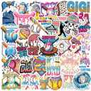 Ice Cream Drip Baseball Stickers 50Pcs, Funny Ice Cream Drip Baseball Stickers Waterproof Vinyl Gifts for Phone, Water Bottle, Luggage, Laptop, Adults Teens