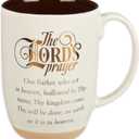 Christian Art Gifts White Clay Base Ceramic Coffee Mug  15 oz. Lead and Cadmium-free Inspirational Scripture Coffee and Tea Mug for Men and Women with Bible Verse: The Lord's Prayer Matthew 6:9-13
