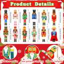 Hotop 36 Pcs Wood Nutcracker Hanging Ornaments for Christmas Tree Vintage Hanging Decoration with Gift Box Pendant Ornaments Party Decor(African Nutcracker Style)