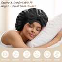 Double Layer Satin Bonnet for Sleeping Women, Reversible Hair Bonnet with Adjustable Tie Band, Non-Slip for Curly Hair