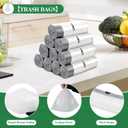 100 Counts 4 Gallon Trash Bag Drawstring Small Trash Bags, Thick Pre-separated Garbage Bags, Trash Bin Liners, Suitable for bathroom, kitchen, bedroom, office (White)