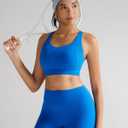 RUNNING GIRL Sports Bra for Women, Molded Cup High Impact Sports Bras for Women with Sewn in Pads (Blue, M)