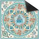 Blue Chinoiserie Mahjong Mat 31.5" x 31.5", Vintage Blue Oriental Non-Slip Noise Reduction Mahjong Table Cover Accessories and Supplies for Dominoes Poker Card Board and Tile Games Gifts