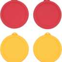 2 Cup Round Silicone Storage Cover Lids Replacement for Anchor Hocking and Pyrex 7200-PC Glass Bowls (Container not Included) (Red & Orange) 4 Pack