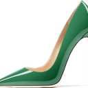 Women's Pointed Toe Shallow Stiletto Heels 4.7 Inch Pumps Wedding Party Banquet Shoes (8, Green)
