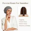 NICPOO Silk Satin Bonnet Hair Wrap for Sleeping, 2 Pcs Adjustable Silk Bonnets for Women Men Sleep Cap Silk Lined Slouchy with Adjustable Strap Curly Hair Head Scarf Night Caps（Dark gray）
