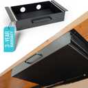 Under Desk Drawer Slide Out Attachment - Carbon Steel Undermount Table Drawer with Cable Management, Pull Out Add-On Storage for Office & Standing Desks (13" x 8" x 2.8") (Medium)