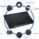 Bluetooth Keyboard Compatible with iPad 10th Generation, Rechargeable Portable 10 inch Wireless Keyboard for iPhone, iPad mini, Samsung Tablets Keyboards Ultra-Slim, Travel Office Computer Accessories (Black)