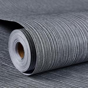 Haimin Grasscloth Wallpaper Textured 24in X 393in Fabric Contact Paper Gray Wall Paper Textured Linen Wallpaper Peel and Stick Self-Adhesive Thick Vinyl Embossed Film Wallpaper (Gray)