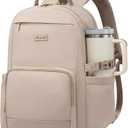 LOVEVOOK Laptop Backpack for Women with Pouch Pocket for Large Capacity Cup,15.6 Inch Laptop Computer Bag Travel Backpack Purse,Waterproof Work Business Backpack College Teacher Bags,Nude