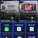 4G 64G Car Stereo for Honda Civic 2006-2011 Radio with 10.1inch 1280x720 IPS Touch Screen AI Radio DSP 36EQ Wireless Carplay Android Auto Bluetooth 5.0 GPS FM/RDS WiFi MirrorLink AHD Backup Camera