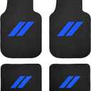Dodge 4Pcs Car Floor Mats for Charger Durango Challenger Journey Non-Slip All Weather Waterproof Skin-Friendly Front & Rear Protector Liners Pad Polypropylene Material Blue Trim