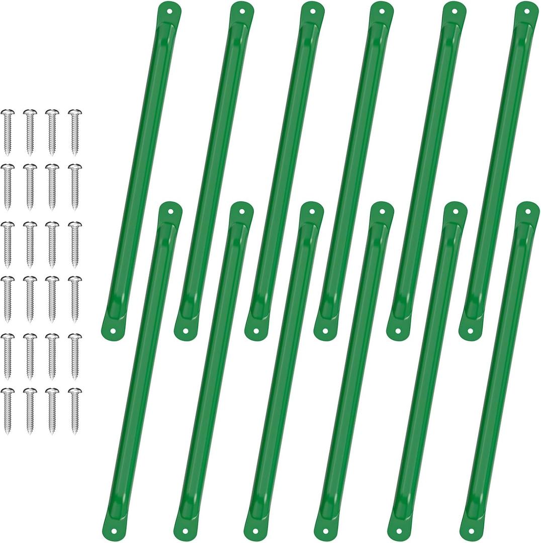 21 Inch Monkey Bars Kit Playground Monkey Bar Ladder Rungs for Backyard Kids Indoor Outdoor Metal Monkey Bars Swing Set Playset Accessories (12 Pcs, Green)