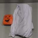 Halloween Dog Ghost Costume Set for Large Dogs, White Ghost with Felt Pumpkin Candy Bucket, Dog Costumes for Large Breed with Trick or Treat Bags