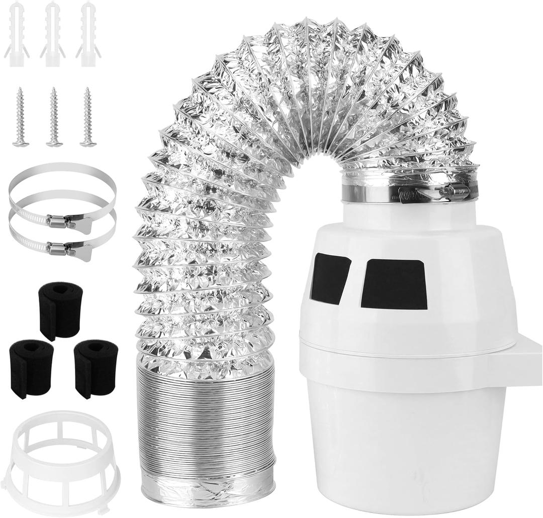 Oterbear 3 in 1 Indoor Dryer Vent Kit with Dryer Vent Hose - Dryer Lint Catcher Water Filter Bucket - Dryer Lint Trap for Electric Dryer, Filter Sponge with Holder, Filter Bucket