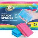 SCRUBIT 48-Count Sponges Kitchen for Dishes Cleaning - Non-Scratch Dish Scrub Sponge, Natural Cellulose Kitchen Sponges