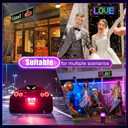 Double Row Programmable Scrolling Custom LED Sign for Car(2025 Upgrade Lamp Beads), 17''x6.3'' Flexible Bluetooth APP Control Beads Matrix Panel ,Text Message Pattern DIY Programmable LED Sign for Car Store