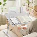 SONGMICS Bed Laptop Desk, Foldable, Adjustable Height, 15.7 x 22 Inches