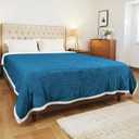 YUSTAL Electric Heated Blanket Twin Size 62x84 Inch  Super Soft Flannel, 10 Heat Settings, 112H Auto Shut Off, Machine Washable, Safe for Overnight Use (Lake Blue)