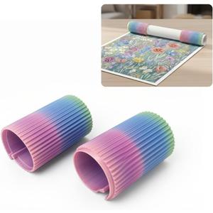 Diamond Painting Canvas Roll Holder 2-Pack Connectable Anti-Roll Rings for Stable Canvas Control Diamond Painting Accessories to Enhance Your Crafting Experience (Candy Colors)