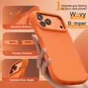 BENTOBEN Magnetic for iPhone 17 Pro Case 2025, Slim Silicone Cute Curly Wavy Edge [Compatible with Magsafe] Shockproof Drop Protective Bumper Women Girly Phone Cover for iPhone 17 Pro, Cosmic Orange