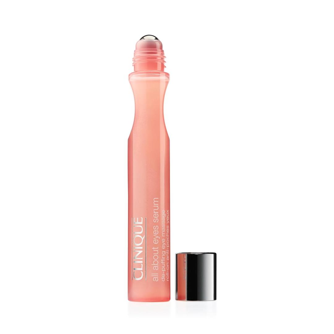 Clinique All About Eyes Serum De-Puffing Eye Massage For Dark Circles With Caffeine | Hydrating, Brightening + Depuffing, 0.5 fl. oz